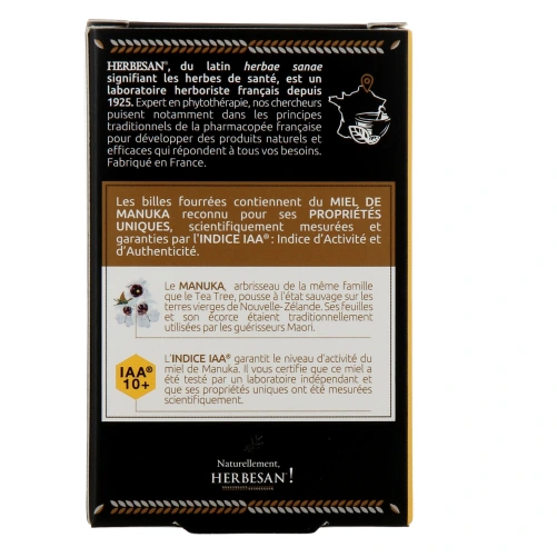 Herbesan Billes pour la Gorge Fourrées au Miel de Manuka