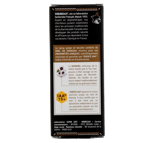 Spray Gorge et Bouche Miel de Manuka IAA 10+