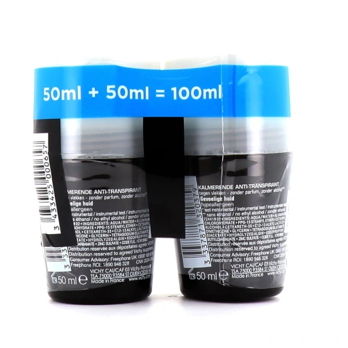 Vichy Homme Déodorant Anti-transpirant 48h Peaux sensibles