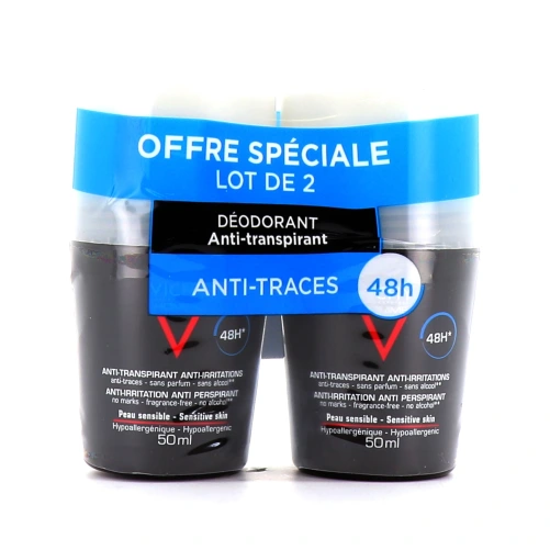 Vichy Homme Déodorant Anti-transpirant 48h Peaux sensibles