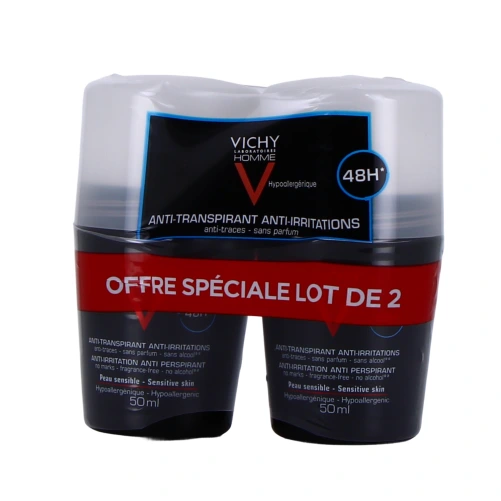 Vichy Homme Déodorant Anti-transpirant 48h Peaux sensibles