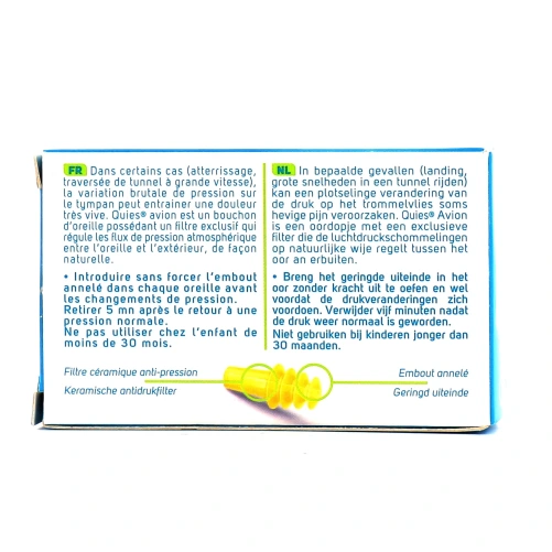 Quies Protection Auditive pour Avion Bouchons d'Oreilles Enfants