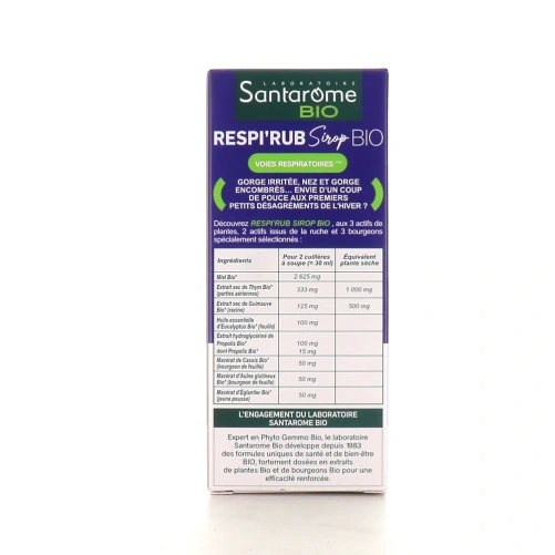 Santarome Bio Respi'Rub Sirop Bio Voies Respiratoires