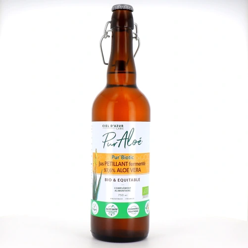 Pur Aloé Jus Pétillant Fermenté Pur Biotic à l'Aloé Vera