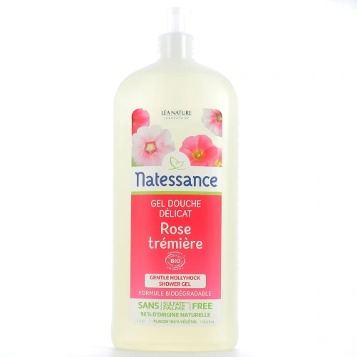 Natessance Gel Douche Délicat Rose Trémière