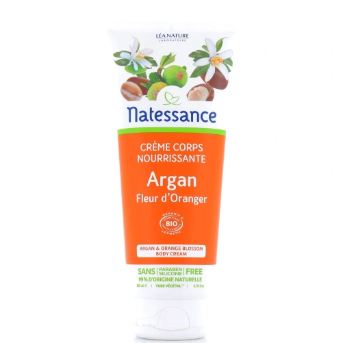 Natessance Crème Corps Nourrissante Argan et Fleur d'Oranger Bio