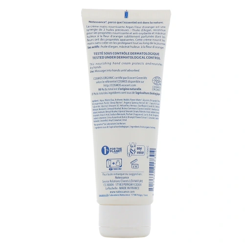 Natessance Crème Nourrissante Mains et Ongles Argan Fleur d'Oranger Bio