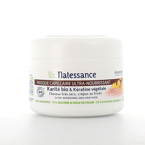 Natessance Masque Capillaire Ultra-Nourrissant Karité Bio & kératine végétale