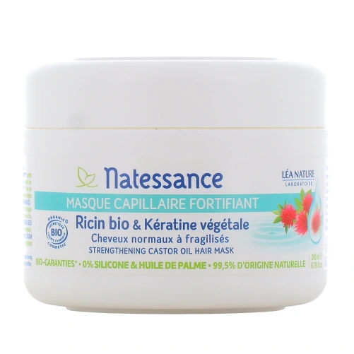 Natessance Masque Capillaire Fortifiant Ricin Bio & Kératine Végétale