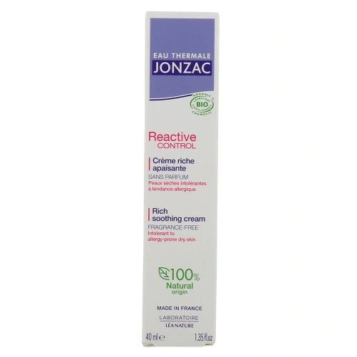 Jonzac Reactive Control Crème Riche Apaisante Bio