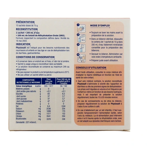 Physiolac Physiosalt Soluté de Réhydratation Oral