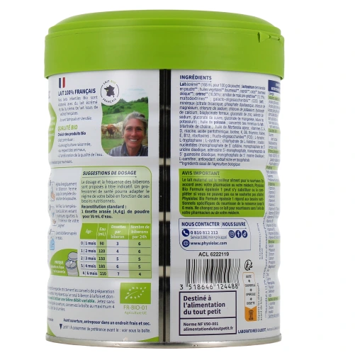 Physiolac Bio 1 Lait 1er âge Formule épaissie