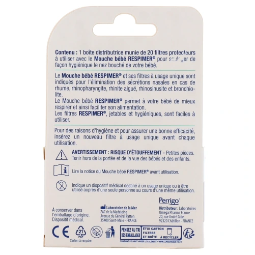 Respimer Recharge Filtres Protecteurs pour Mouche Bébé