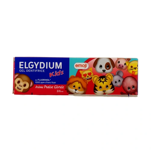 Elgydium Kids Emoji Dentifrice 3-6 ans Fraise Givrée