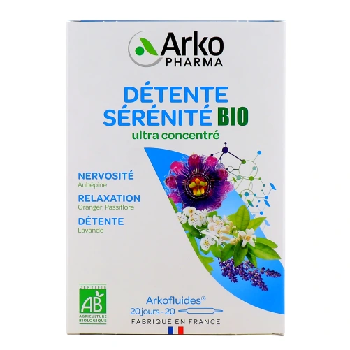 Arkofluides Détente Sommeil BIO 20 ampoules