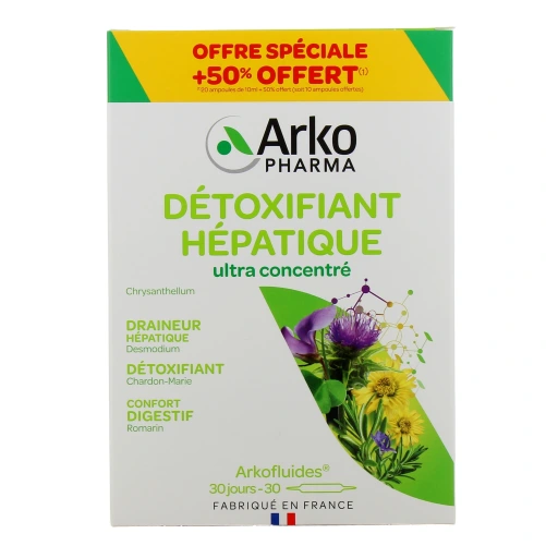 Détoxifiant Hépatique Arkofluides formule plus concentrée ampoules