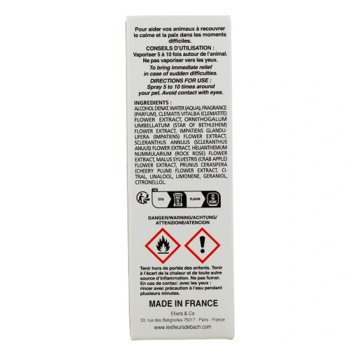 Elixirs & Co Réconfort Immédiat Spray d'Ambiance pour Animaux Bio
