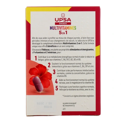 UPSA Energie Multivitamines Hibiscus