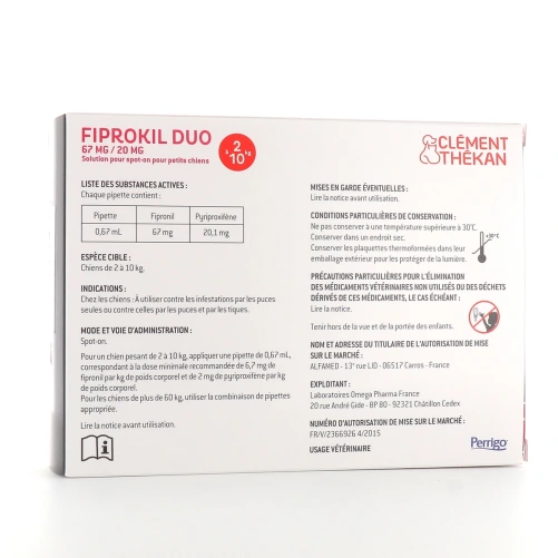 Fiprokil Duo Chien Spot-On Antiparasitaires