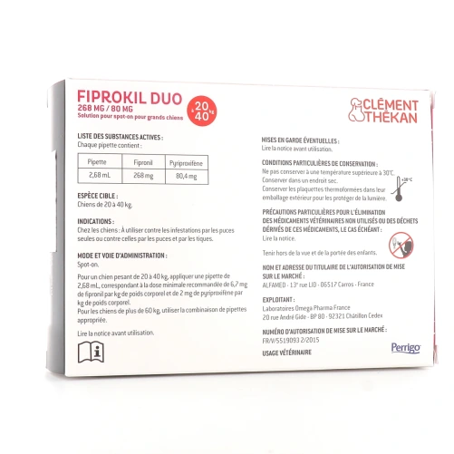 Fiprokil Duo Chien Spot-On Antiparasitaires