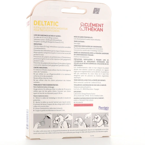 Clément Thékan Collier Antiparasitaires Deltatic pour Chien