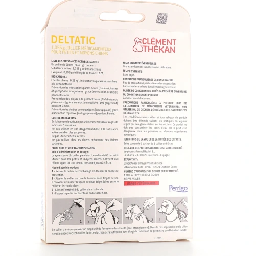 Clément Thékan Collier Antiparasitaires Deltatic pour Chien