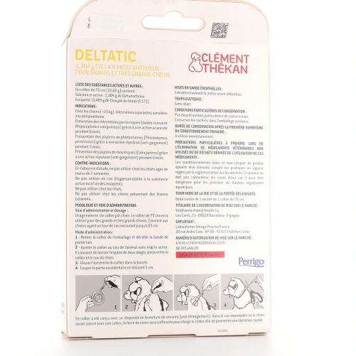 Clément Thékan Collier Antiparasitaires Deltatic pour Chien
