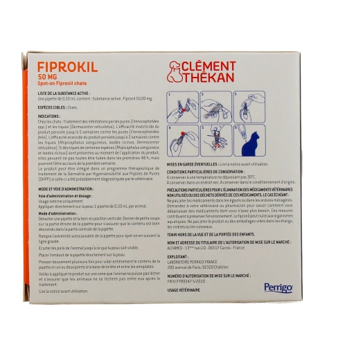 Clément Thékan Fiprokil Chat Spot-On Antiparasitaires