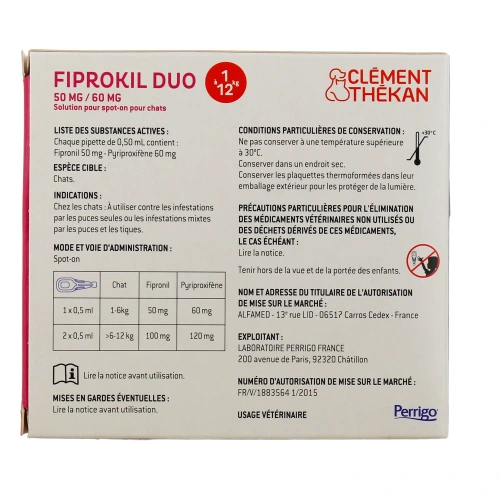 Fiprokil Duo Chat Spot-On Antiparasitaire