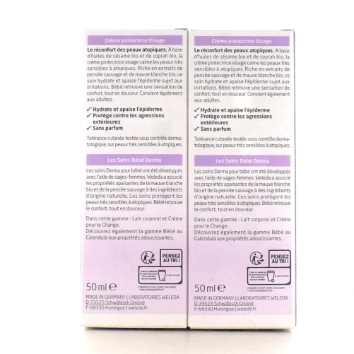 Weleda Crème protectrice visage mauve blanche