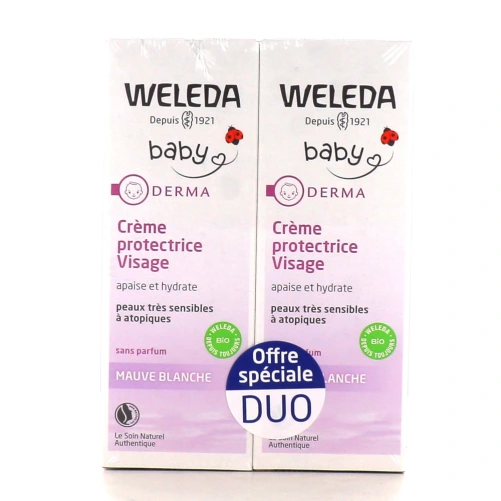 Weleda Crème protectrice visage mauve blanche