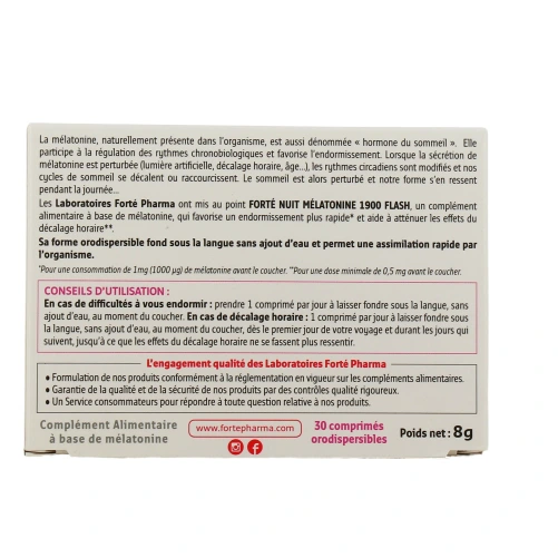 Forté Nuit Mélatonine 1900 Flash