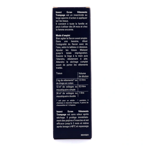Insect Ecran Vêtements Concentré insecticide de trempage