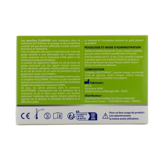 Clariver Pastilles Maux de Gorge