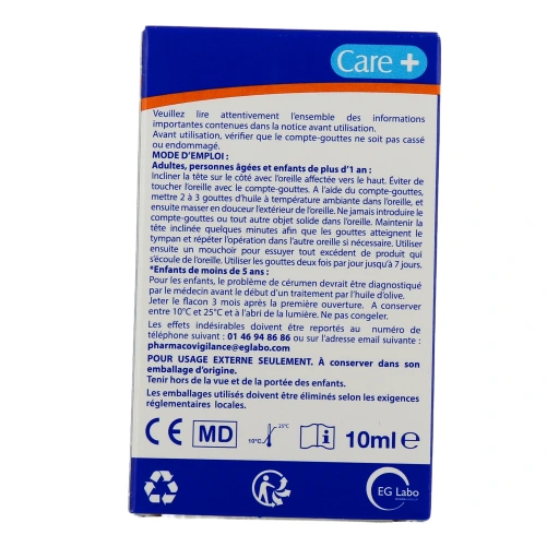 EG Labo Care + Gouttes Auriculaires pour Bouchon de Cérumen