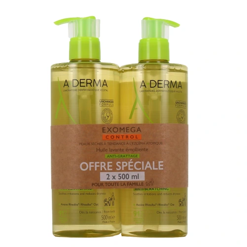 Exomega Control Huile Lavante Émolliente Anti-Grattage