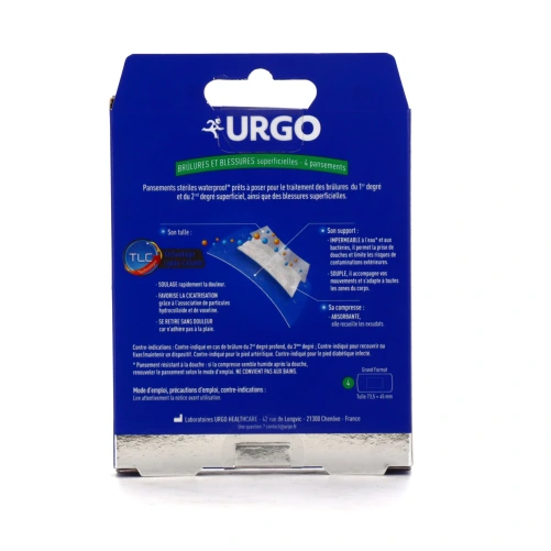 Urgo Pansements Waterproof Brûlures & Blessures Superficielles