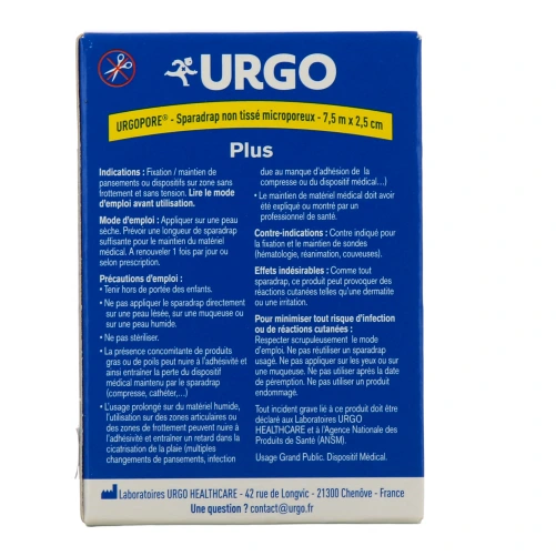 Urgopore Sparadrap Non Tissé Microporeux Hypoallergénique