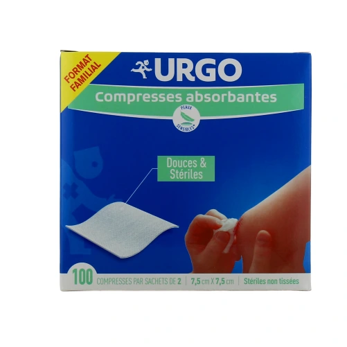 Urgo Compresses Absorbantes Stériles non tissées 7.5 cm x 7.5 cm