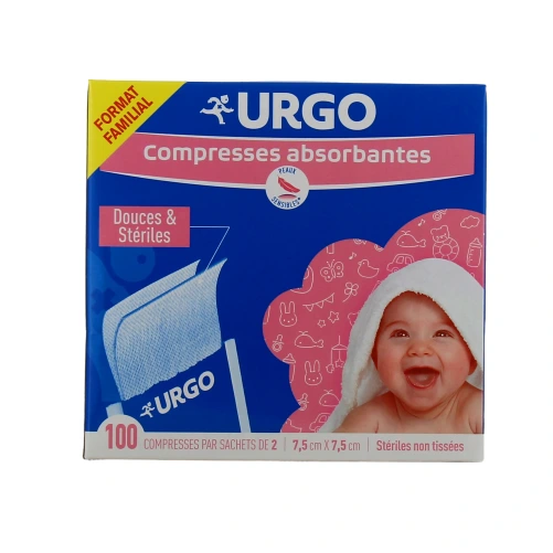 Urgo Compresses Absorbantes Stériles non tissées 7.5 cm x 7.5 cm