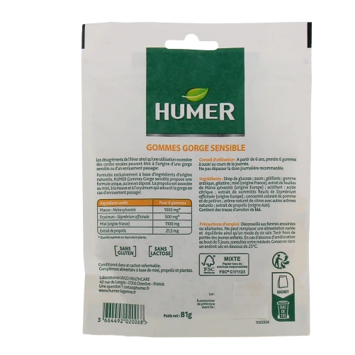 Humer Gommes Gorge Sensible