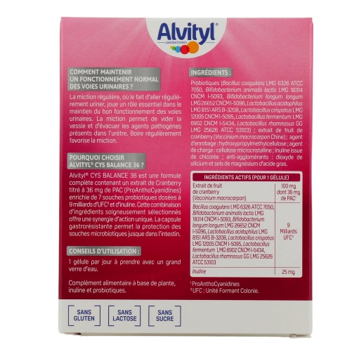 Alvityl Cys Balance 36 Probiotiques