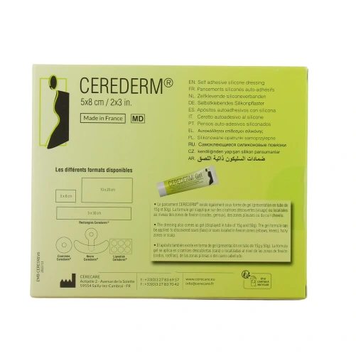Cerederm Pansement Siliconé Rectangulaire