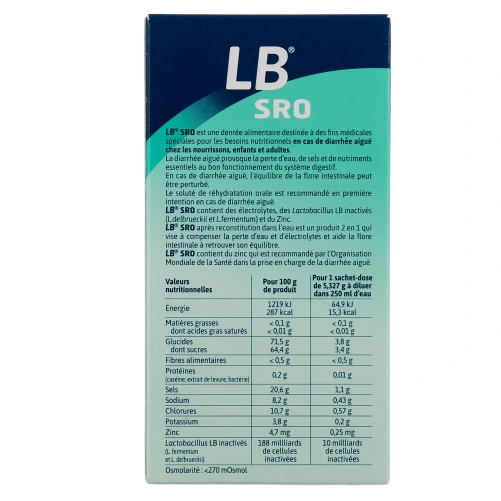 LB SRO Poudre pour Soluté de Réhydratation Orale