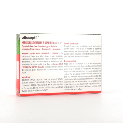 Olioseptil Huiles Essentielles à Respirer Nez Dégagé