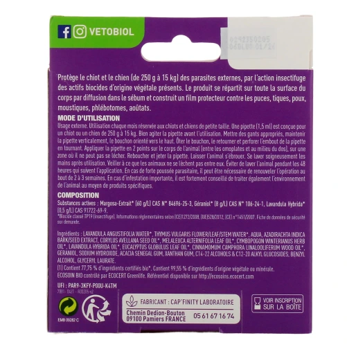 Biovetol Antiparasitaire Pipettes Chien