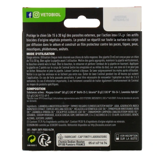 Biovetol Antiparasitaire Pipettes Chien