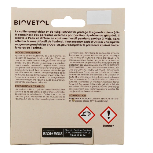 Biovetol Collier Antiparasitaire Chien