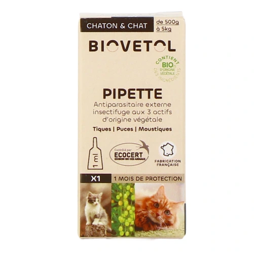 Biovetol Antiparasitaire Pipettes Chaton / Chat