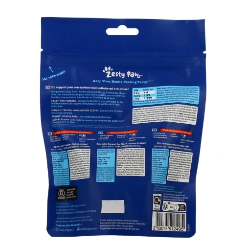 Zesty Paws Senior Advanced Soutien immunitaire et peau